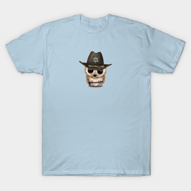 Cute Baby Hedgehog Sheriff T-Shirt by jeffbartels